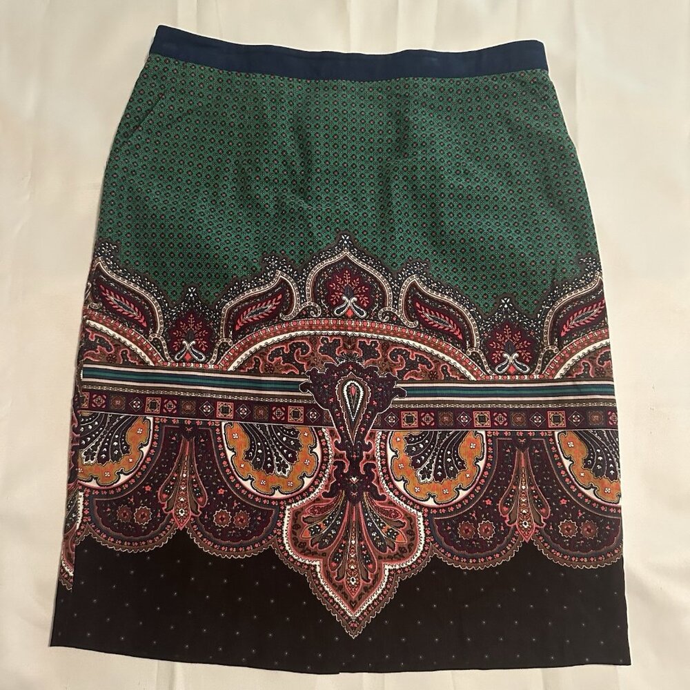 Edme And Estelle Skirt Fine Corduroy Size 12 Green Anthropology Colorful Fall